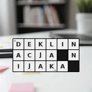 Hasło krzyżówkowe dekalina - deklinacja nijaka – rozwiązanie, synonimy, podpowiedzi i definicje krzyżówkowe